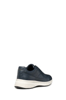 Geox Men's Navy Blue Spherica Ecub-3 Lace-Up Leather Sneaker | Derimod