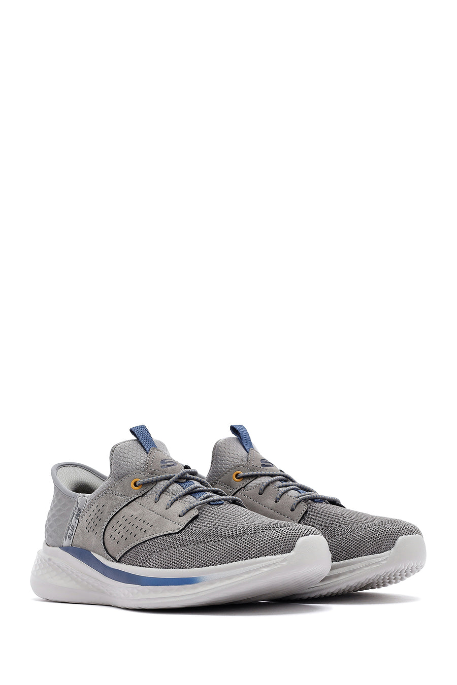 Skechers Erkek Gri Slade Bağcıklı Kalın Tabanlı Kumaş Sneaker