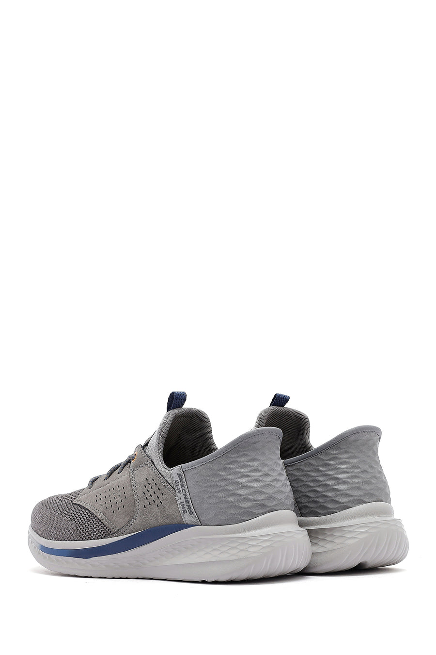 Skechers Erkek Gri Slade Bağcıklı Kalın Tabanlı Kumaş Sneaker