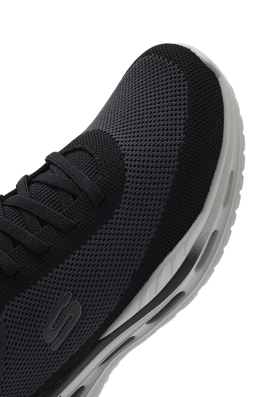 Skechers Erkek Siyah Arch Fit Orvan - Kincade Bağcıklı Kalın Tabanlı Sneaker