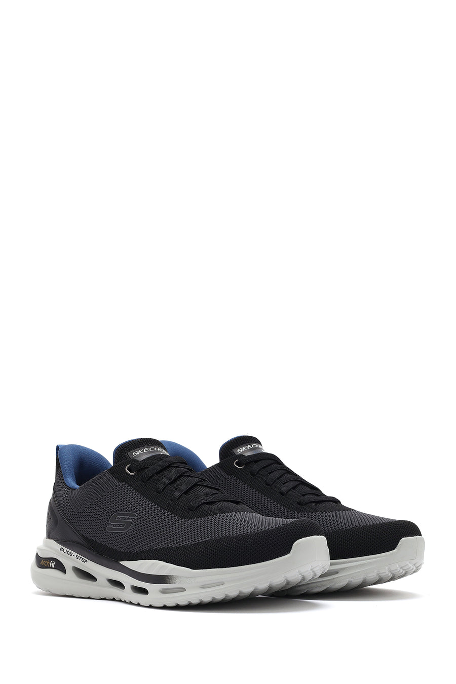 Skechers Erkek Siyah Arch Fit Orvan - Kincade Bağcıklı Kalın Tabanlı Sneaker