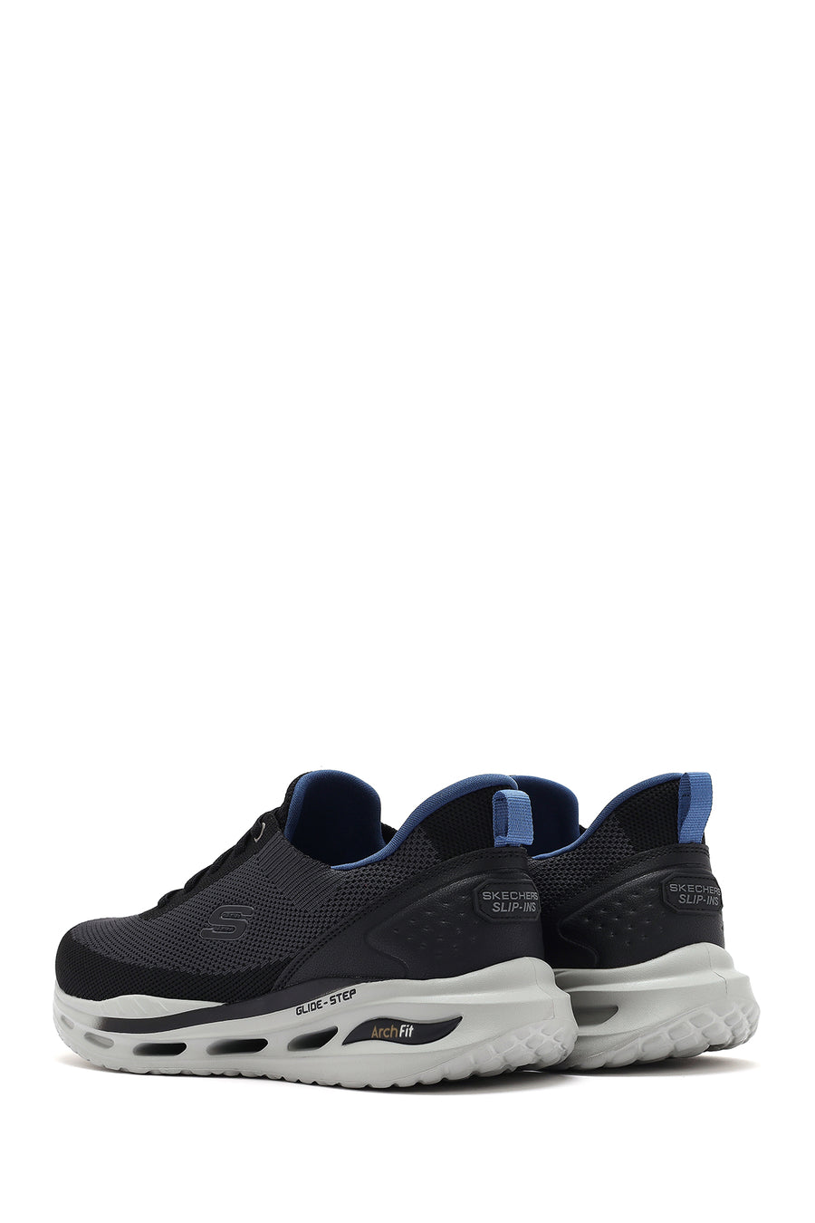 Skechers Erkek Siyah Arch Fit Orvan - Kincade Bağcıklı Kalın Tabanlı Sneaker