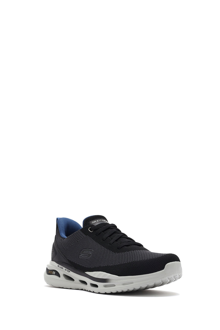 Skechers Erkek Siyah Arch Fit Orvan - Kincade Bağcıklı Kalın Tabanlı Sneaker