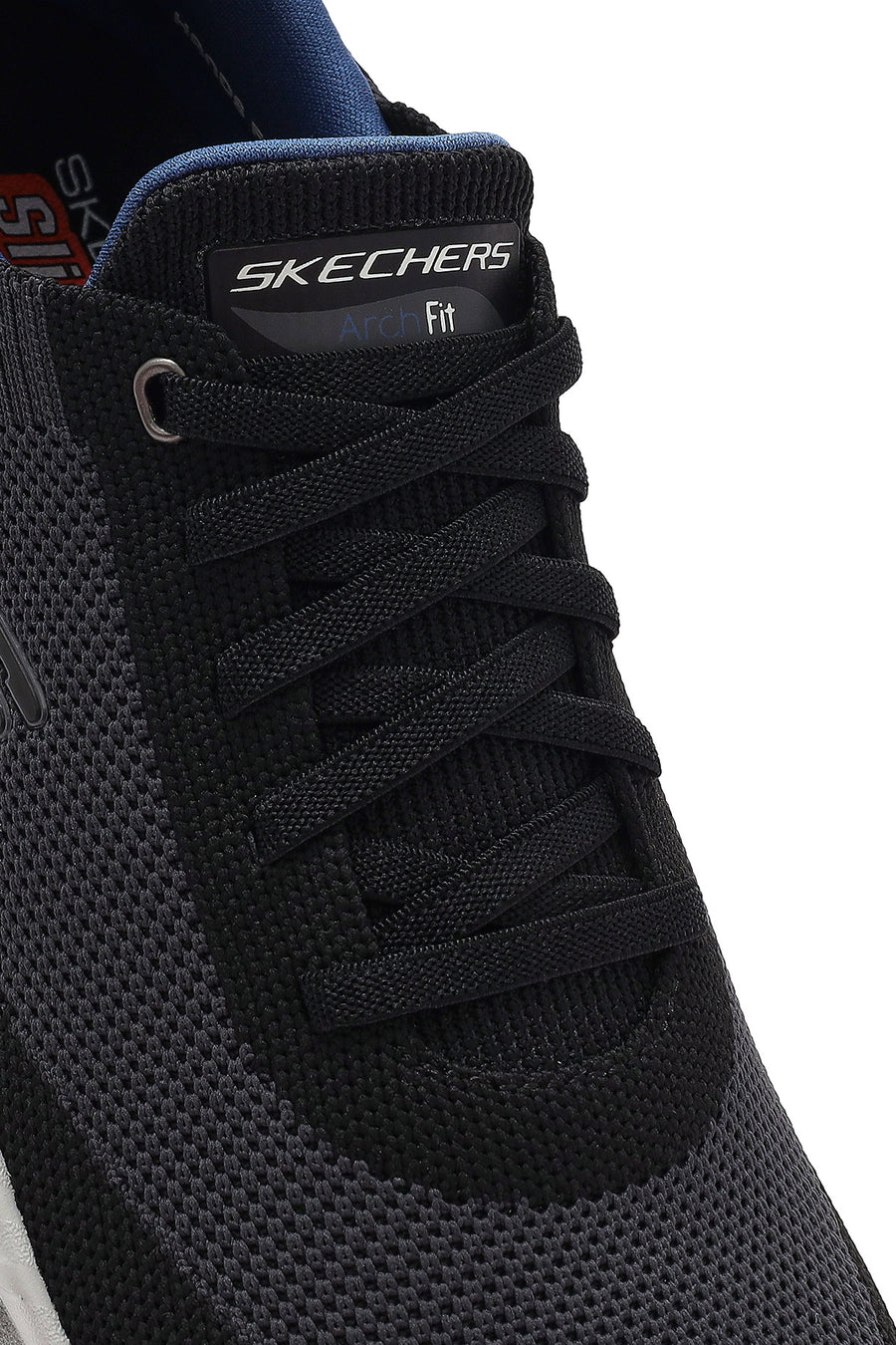 Skechers Erkek Siyah Arch Fit Orvan - Kincade Bağcıklı Kalın Tabanlı Sneaker