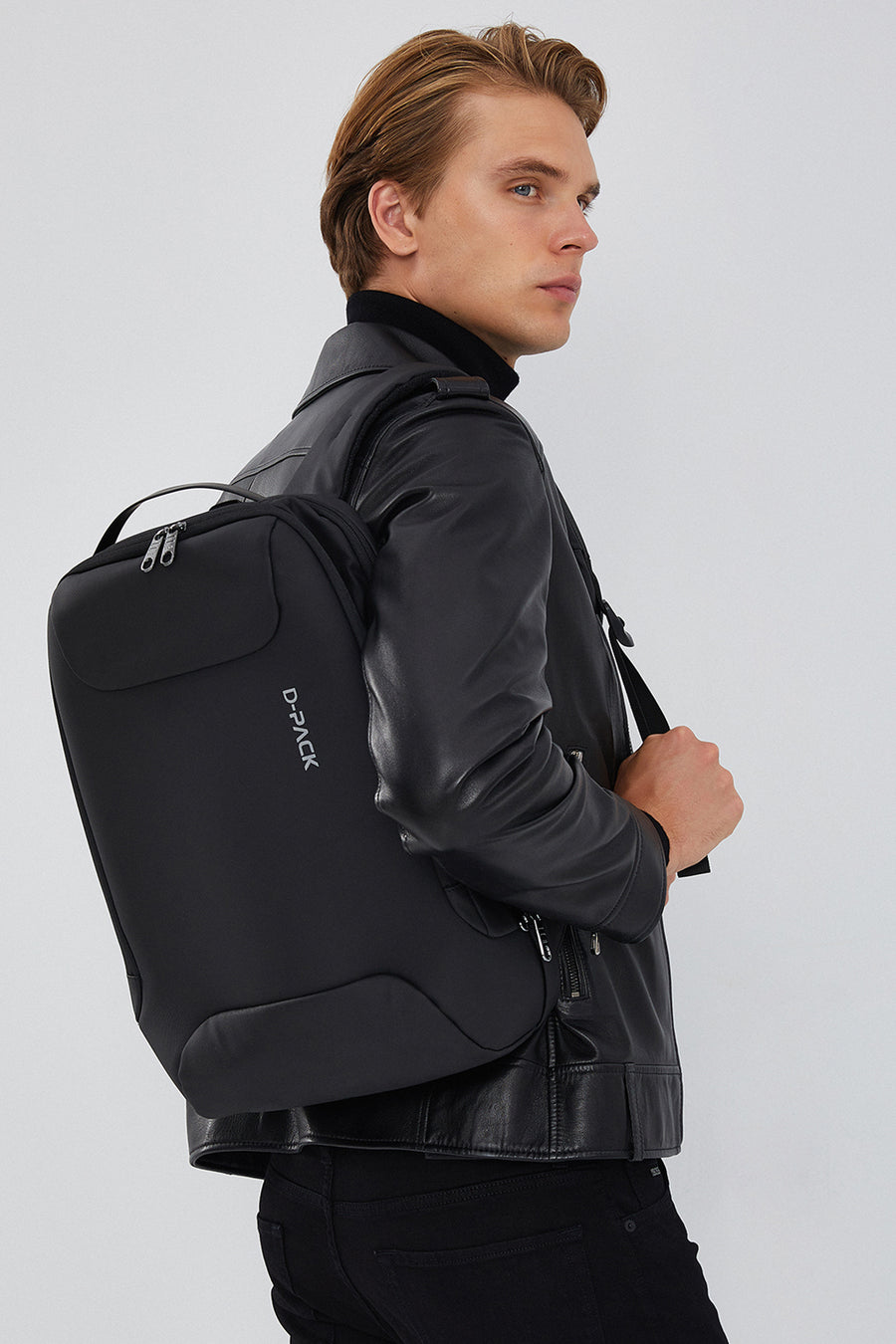 Carter Men's Black Biker Leather Coat