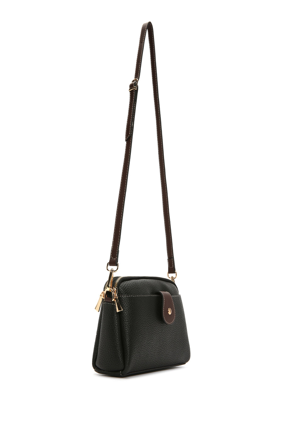 Women's Black Long Strap Mini Crossbody Bag