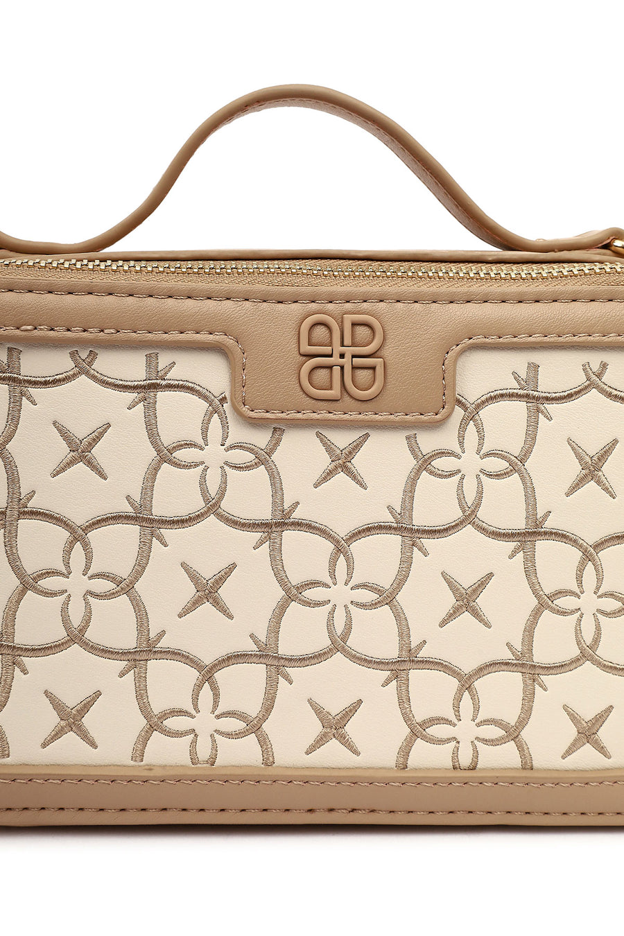 Women's Beige Long Strap Printed Shoulder Bag