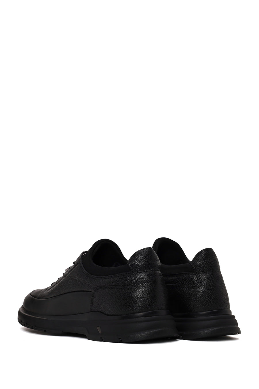 Male Black Lace-up Leather Casual Sneaker