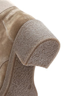 Women's Beige Suede Leather Boots | Derimod