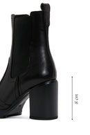 Women's Black Leather Heeled Chelsea Boots | Derimod