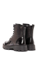 Men's Black Lace-Up Leather Combat Boots | Derimod