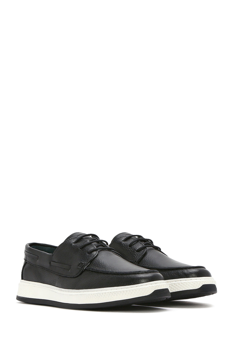 Men's Black Lace-up Leather Casual Shoes