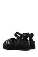 Women's Black Ankle Strap Thick Soled Sandals | Derimod