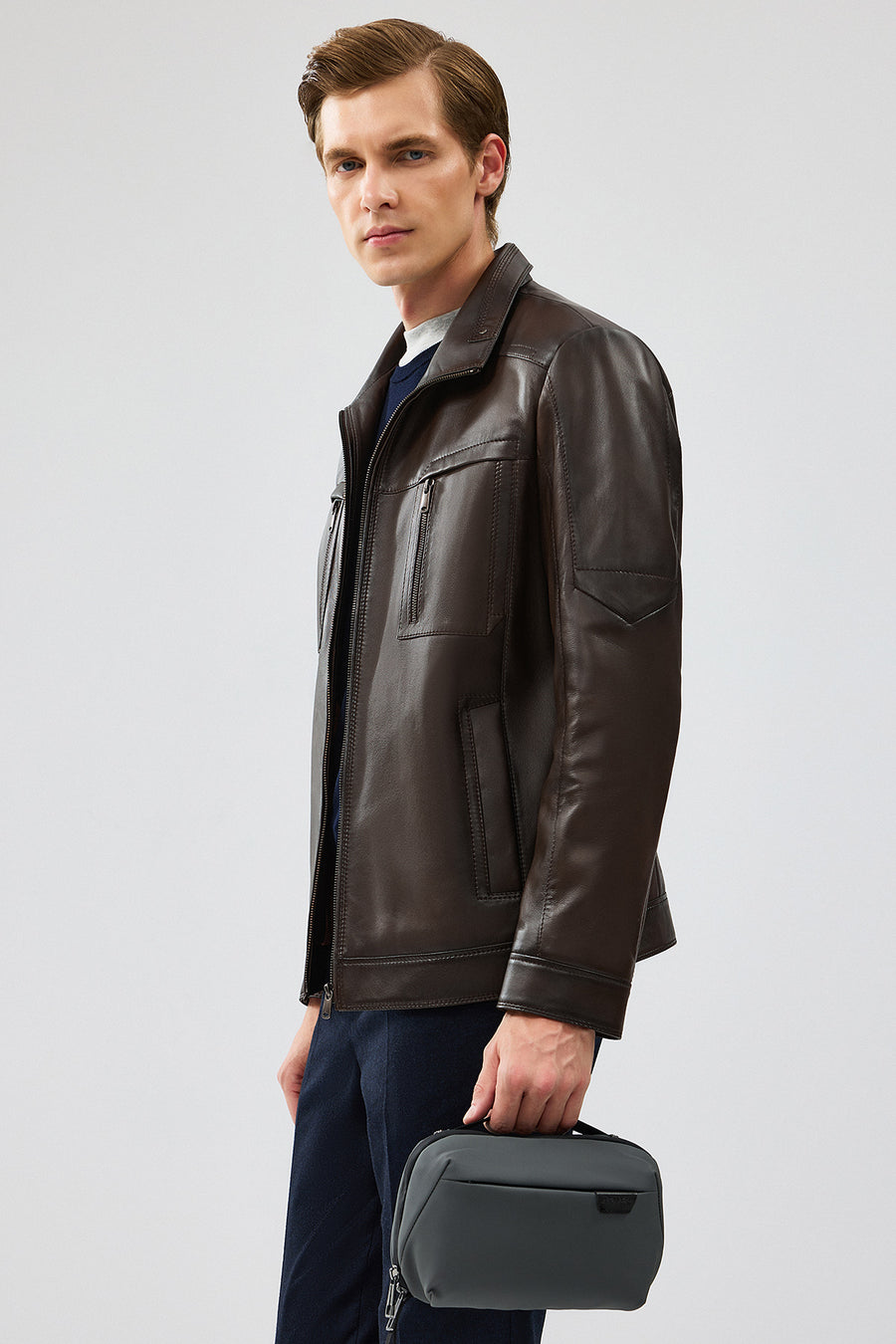 Hugo Men's Mink Leather Jacket