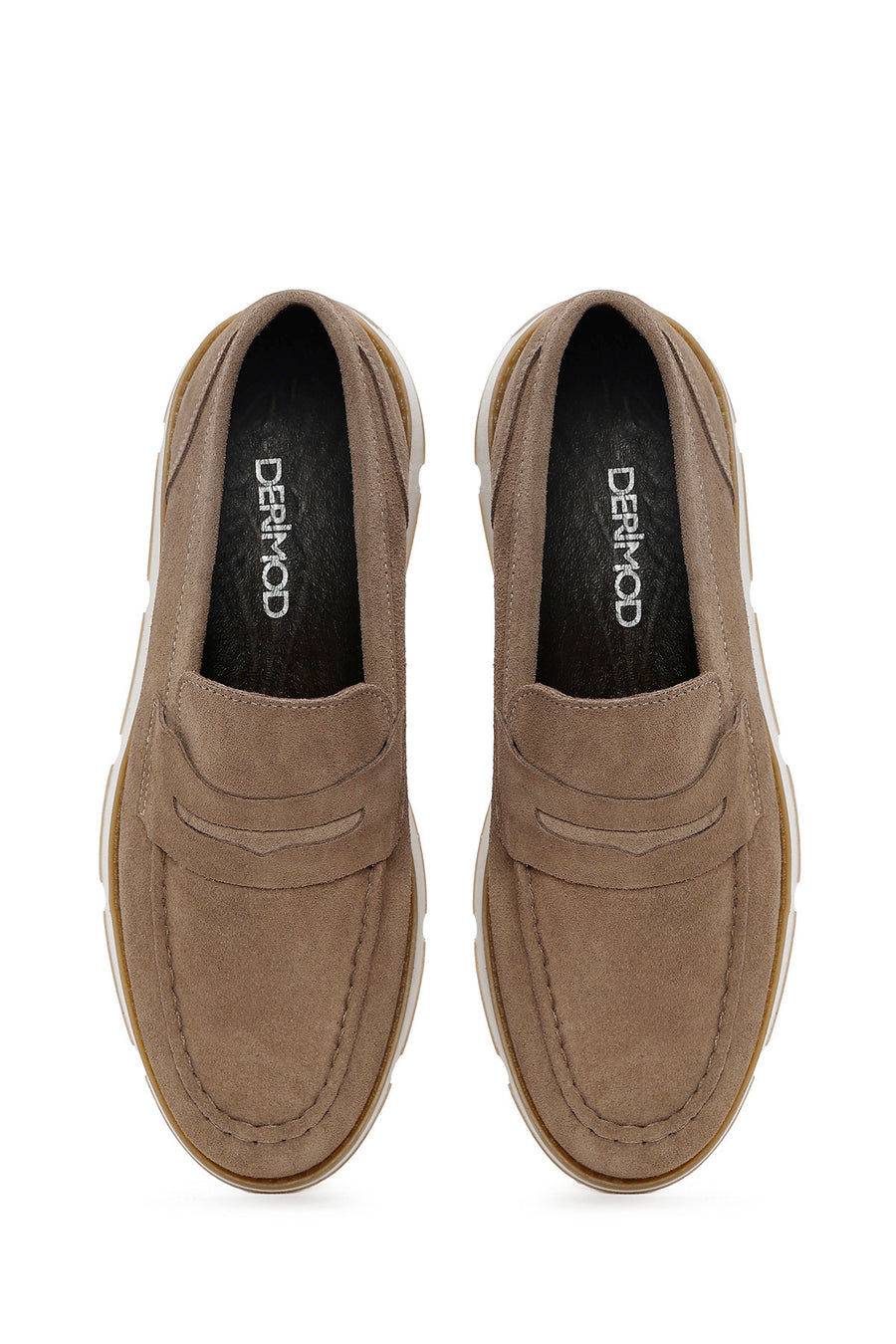 Erkek Vizon Süet Deri Casual Loafer