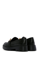 Women's Black Chain Detailed Masculine Loafer | Derimod