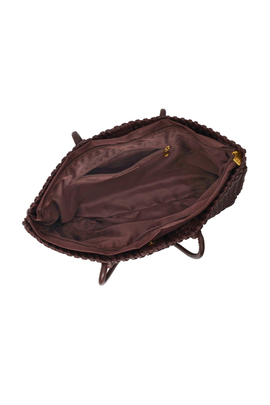 Women's Brown Braided Charm Shoulder Bag