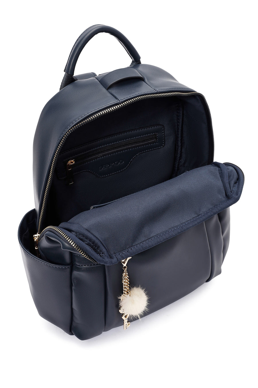 Women's Navy Blue Accessory Detailed Backpack