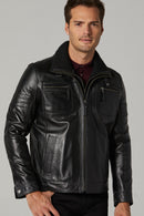 Clark Men's Leather Jacket | Derimod