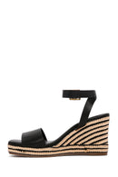 Women's Black Ankle Strap Wedge Heeled Sandals | Derimod
