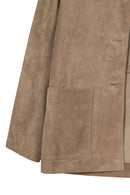 Luna Woman Beige Blazer Suede Jacket | Derimod