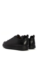 Men's Black Lace-Up Leather Sneakers | Derimod