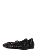 Women's Black Knitted Ballerinas | Derimod