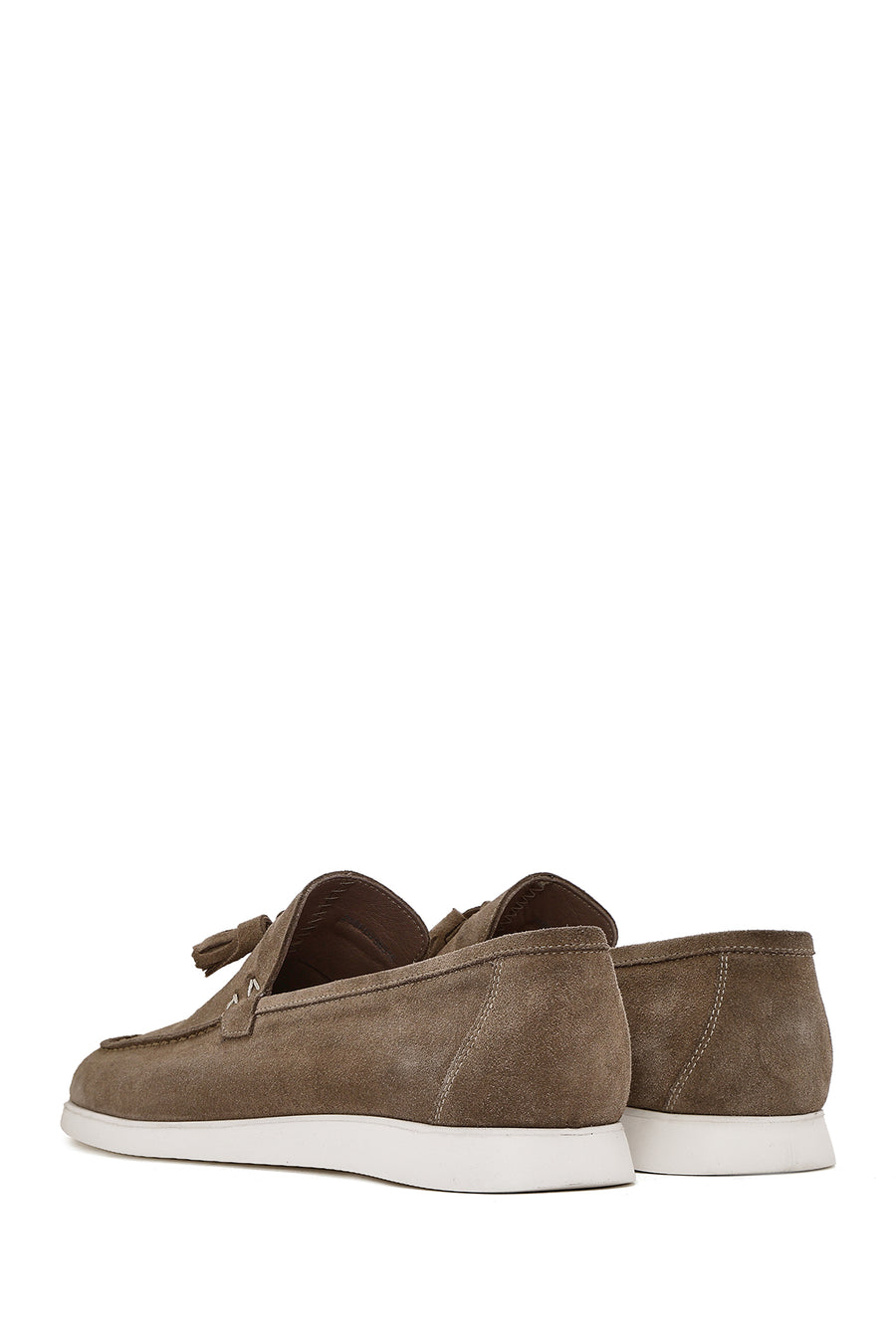 Erkek Bej Püsküllü Süet Deri Casual Loafer