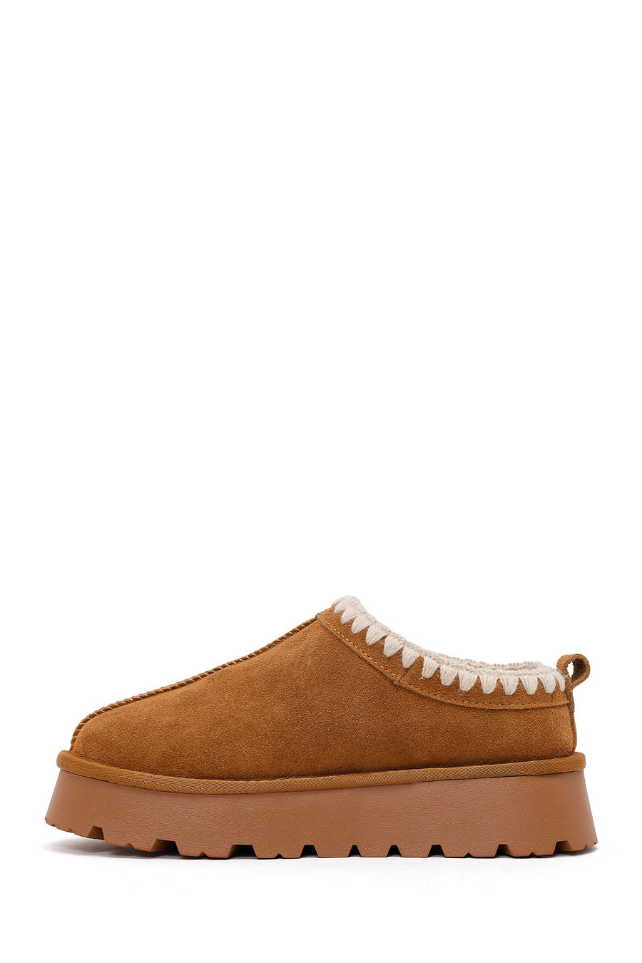 Woman Camel Thick-Soled Suede Teddy Boots