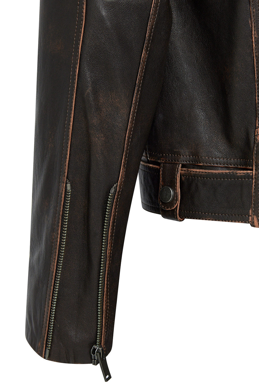 Lugano Women's Brown Vintage Biker Leather Jacket