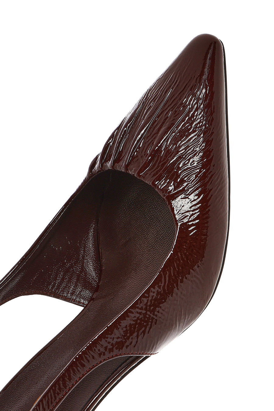 Women's Burgundy Open Back Thin Heeled Leather Shoes