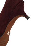 Kadın Bordo Kısa İnce Topuklu Süet Deri Stiletto | Derimod