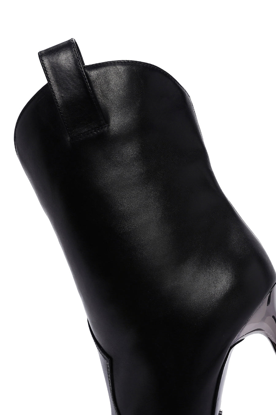 Women's Black Thin Heeled Leather Boots