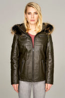 Nora Women's Leather Jacket | Derimod