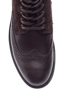 Men's Suede Detailed Leather Boots | Derimod