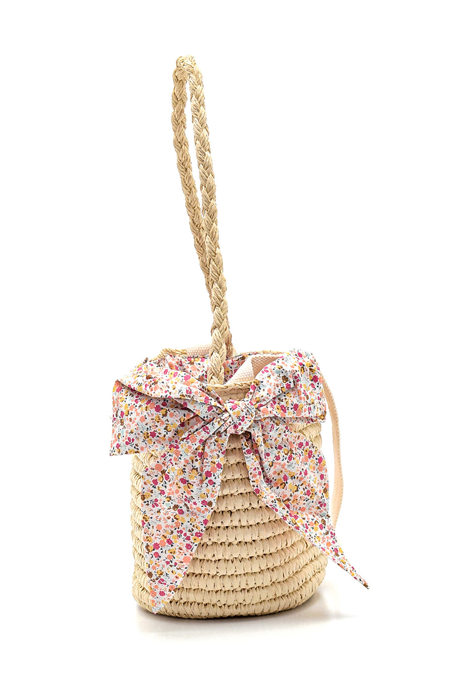 Women's Straw Handbag with Accessory Detail