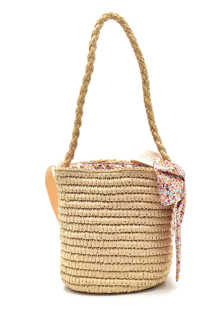 Women's Straw Handbag with Accessory Detail