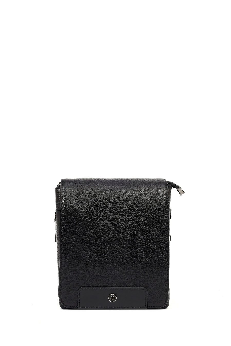 Male Black Leather Messenger Bag