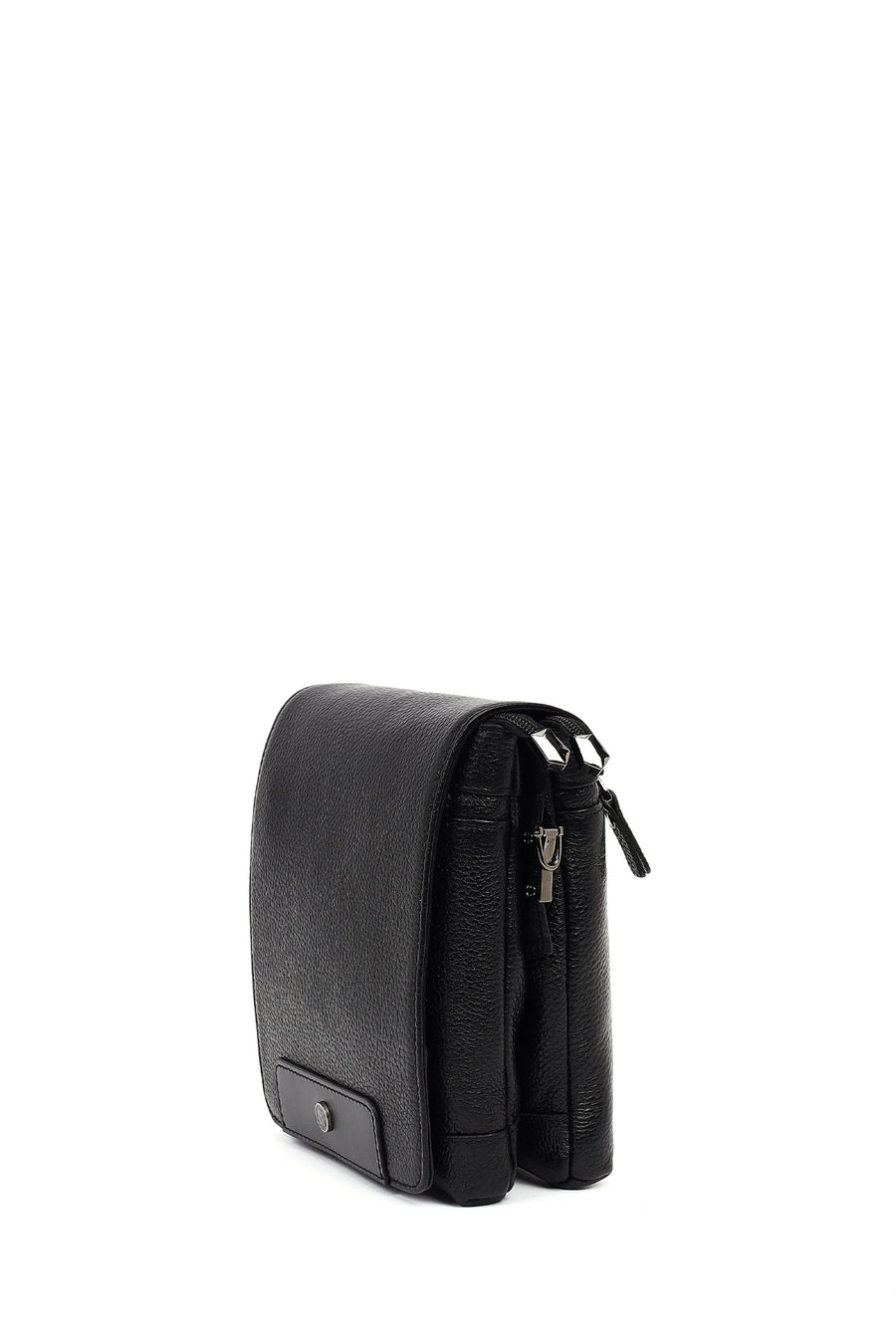 Male Black Leather Messenger Bag