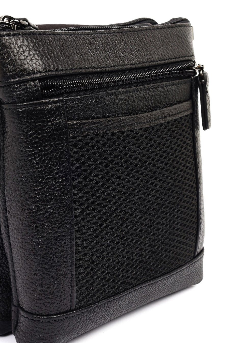 Male Black Leather Messenger Bag