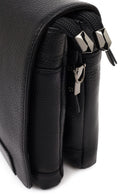Male Black Leather Messenger Bag | Derimod