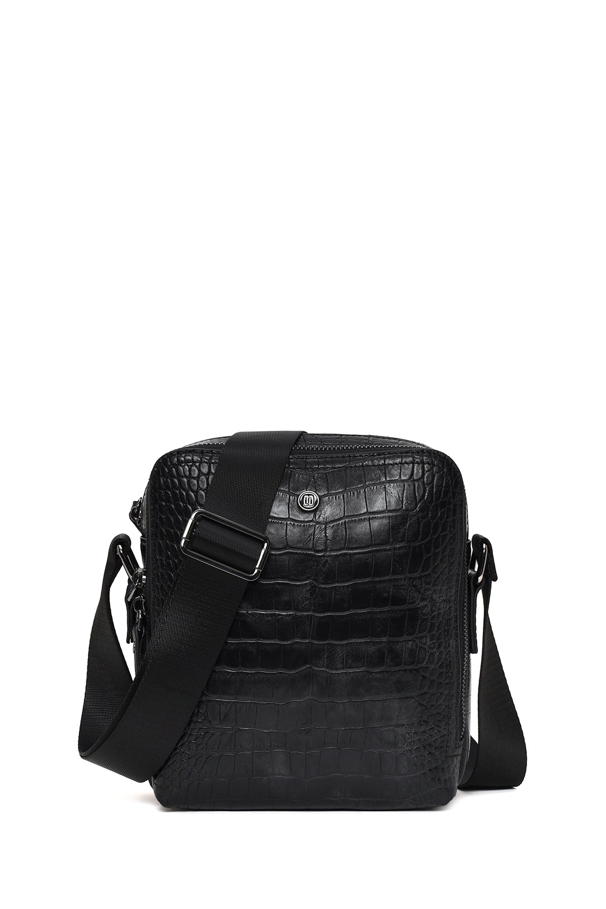 Erkek Siyah Kroko Deri Postacı Çantası 21SBD3103E3 | Derimod