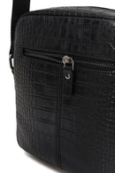 Erkek Siyah Kroko Deri Postacı Çantası | Derimod