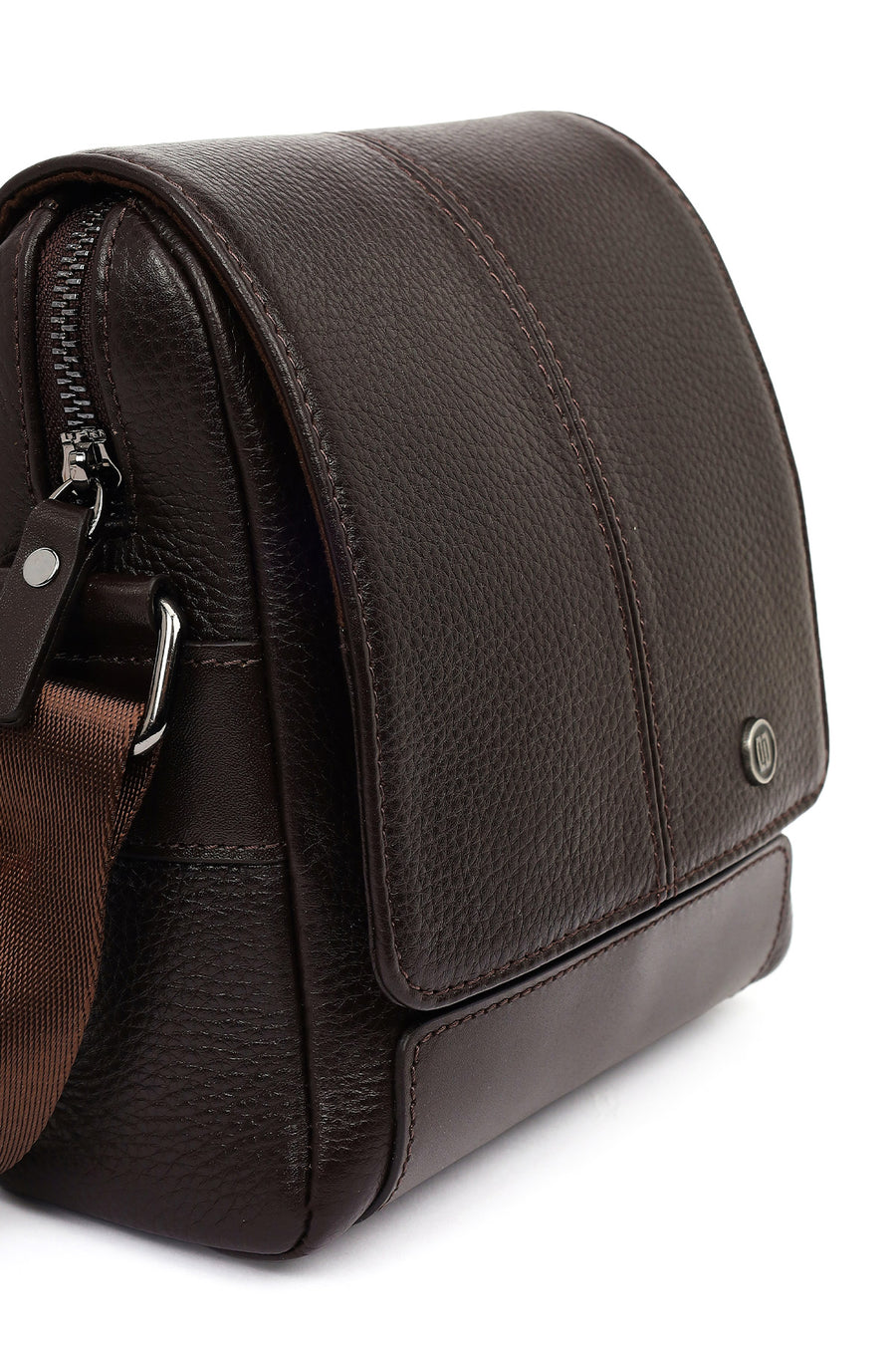 Male Brown Leather Messenger Bag