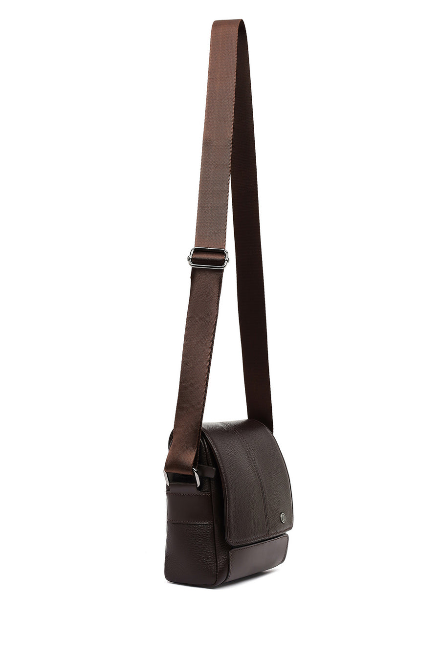 Male Brown Leather Messenger Bag
