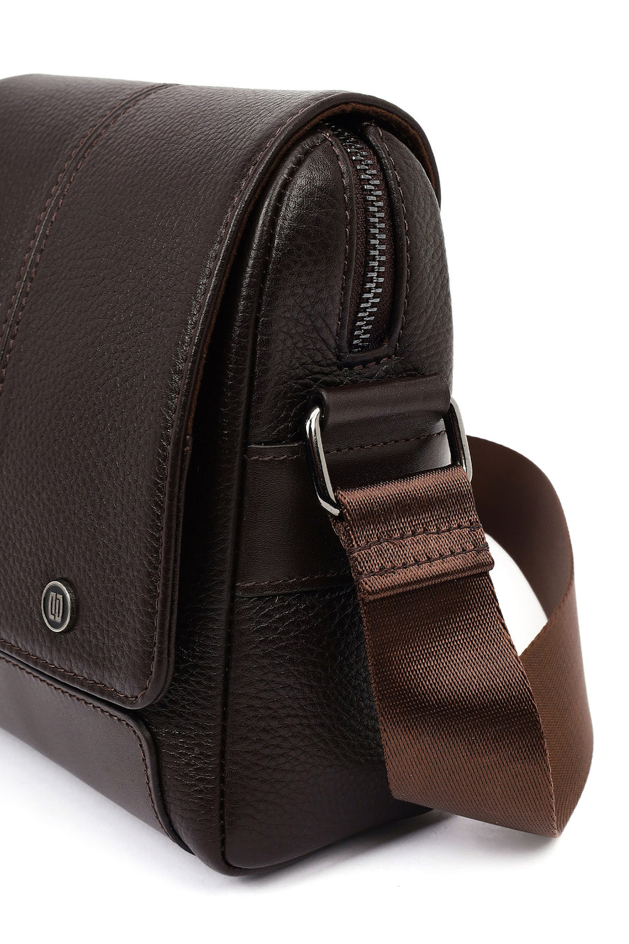 Male Brown Leather Messenger Bag
