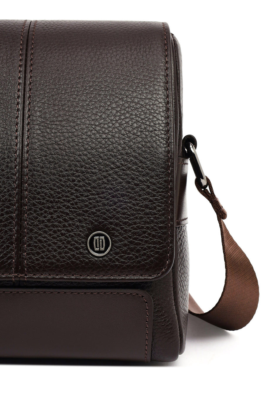 Male Brown Leather Messenger Bag