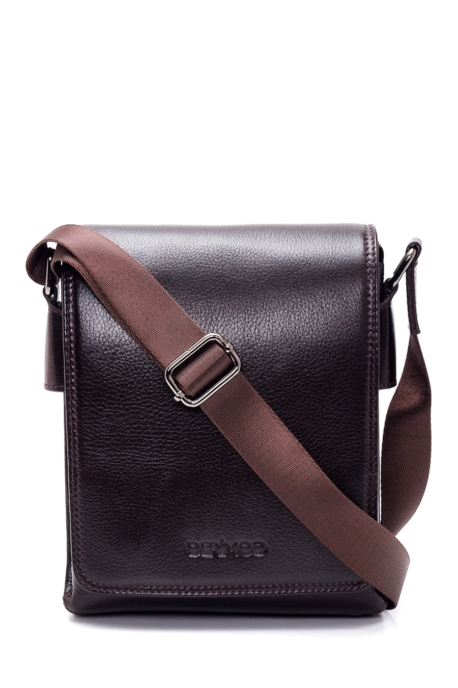 Male Brown Leather Messenger Bag 21SBD3106FT | Derimod