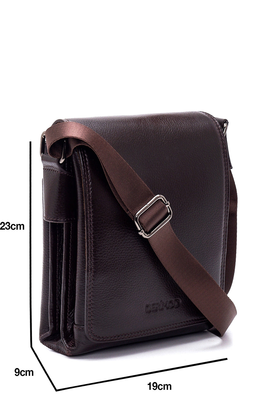 Male Brown Leather Messenger Bag