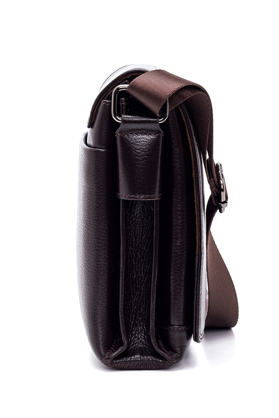 Male Brown Leather Messenger Bag